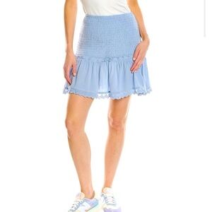 Stellah NWOT Sz M Chambray Smocked Mini Skirt